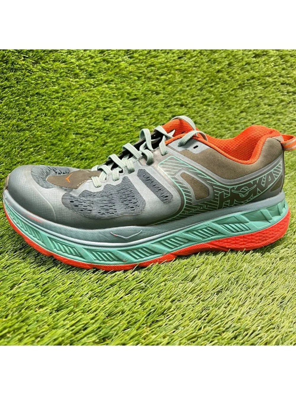 Hoka One One Stinson ATR 5 Mens Size 9.5 Green Athletic Running Shoes Sneakers_4